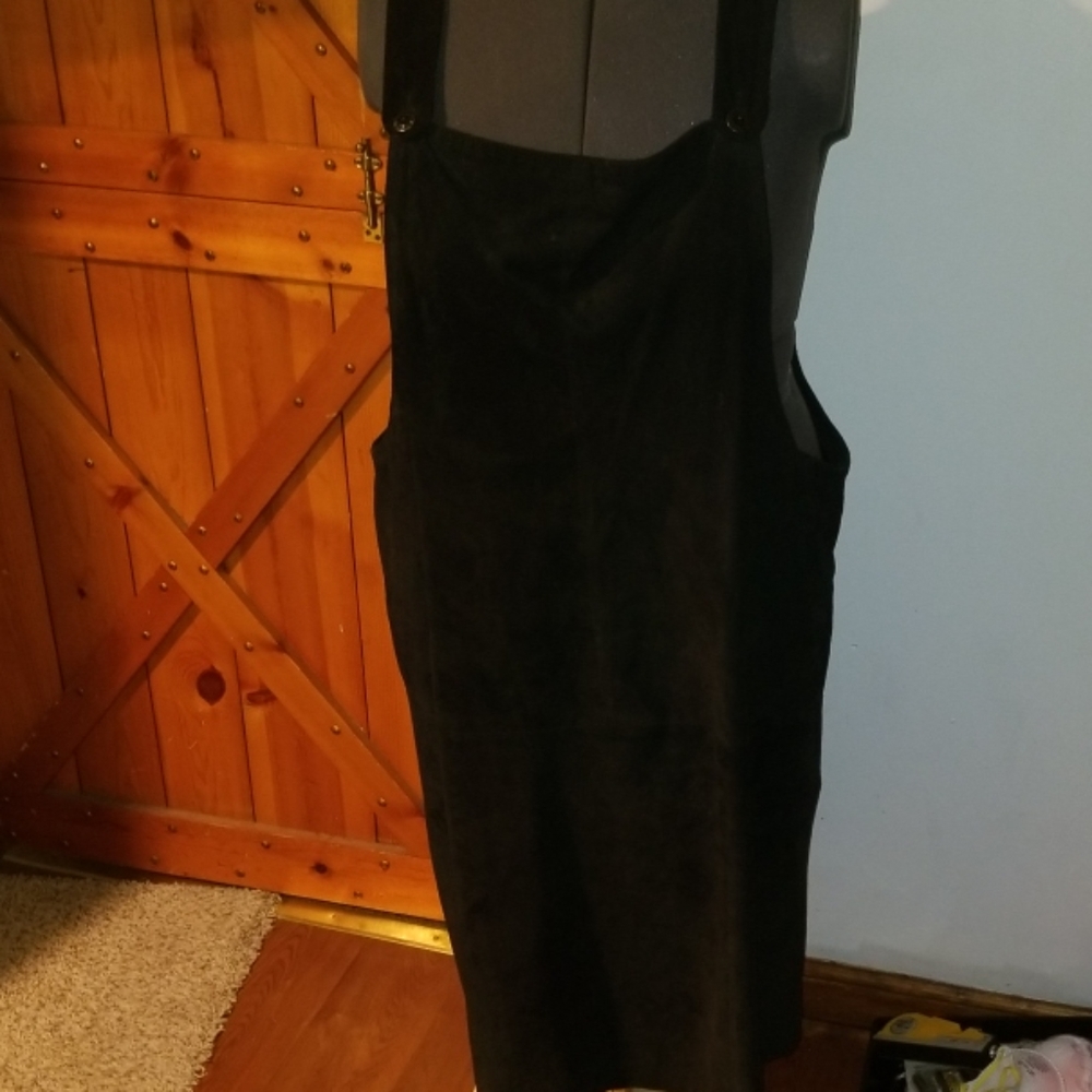 100% Suede Bib Overall Dress